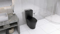 Matte Black Elongated One Piece Toilet Dual Flush 1.1 1.6 Gpf Water Saving Map 1000G,Matte Black Matte Black Bathroom Modern Porcelain