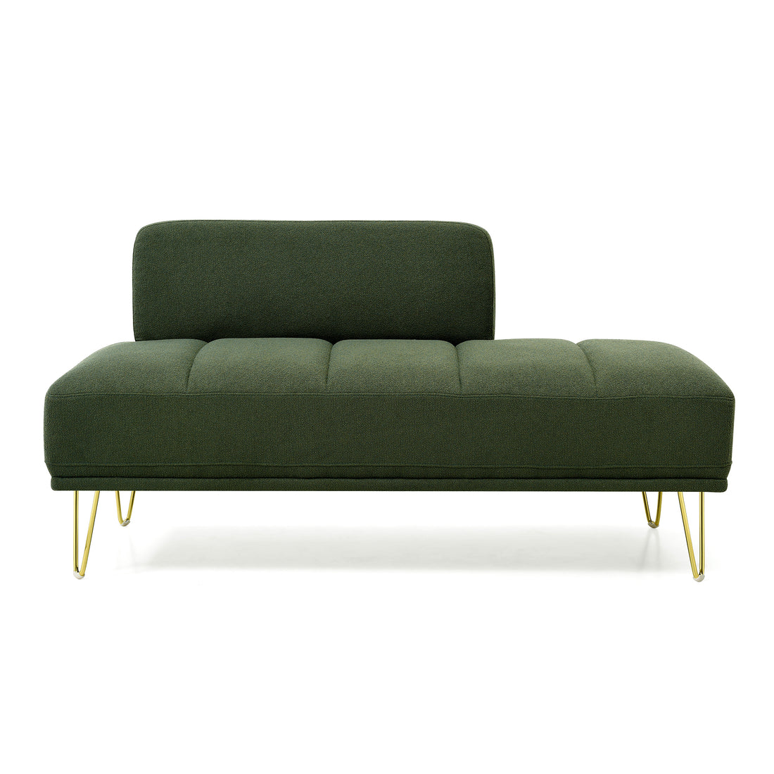 56.3"Inch Width Modern End Of Bed Bench,Teddy Fabric Upholstered 2 Seater Sofa Couch Entryway Ottoman Bench, Fuzzy Sofa Stool Footrest Window Bench With Gold Metal Legs For Bedroom, Living Room,Green Green Wood Primary Living Space Modern Foam Teddy 2