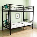 Bunk Bed Twin Over Twin Size With Ladder And High Guardrail, Able To Split, Metal Bunk Bed, Storage Space, Noise Free, Black Twin Black Metal Bedroom Metal