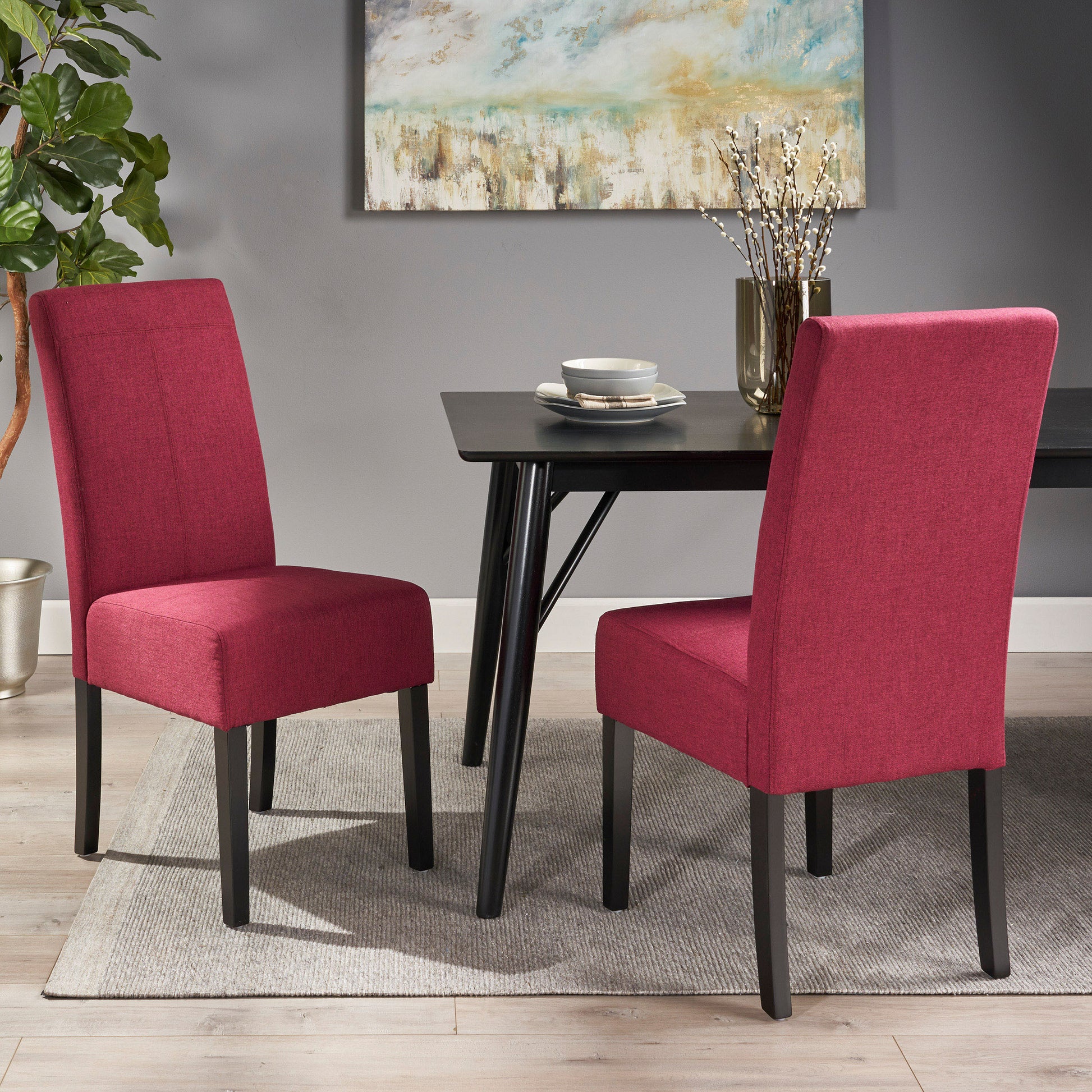 Pertica Kd Dining Chair Red Fabric