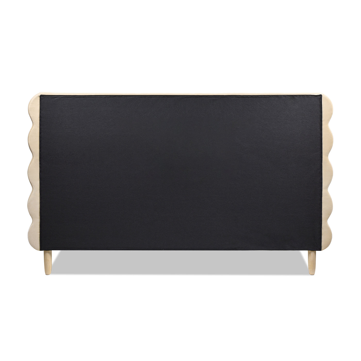 Stockholm Modern Wavy Headboard Platform Bed, King, Fawn Brown Performance Velvet King Brown Wood Foam Velvet Velvet