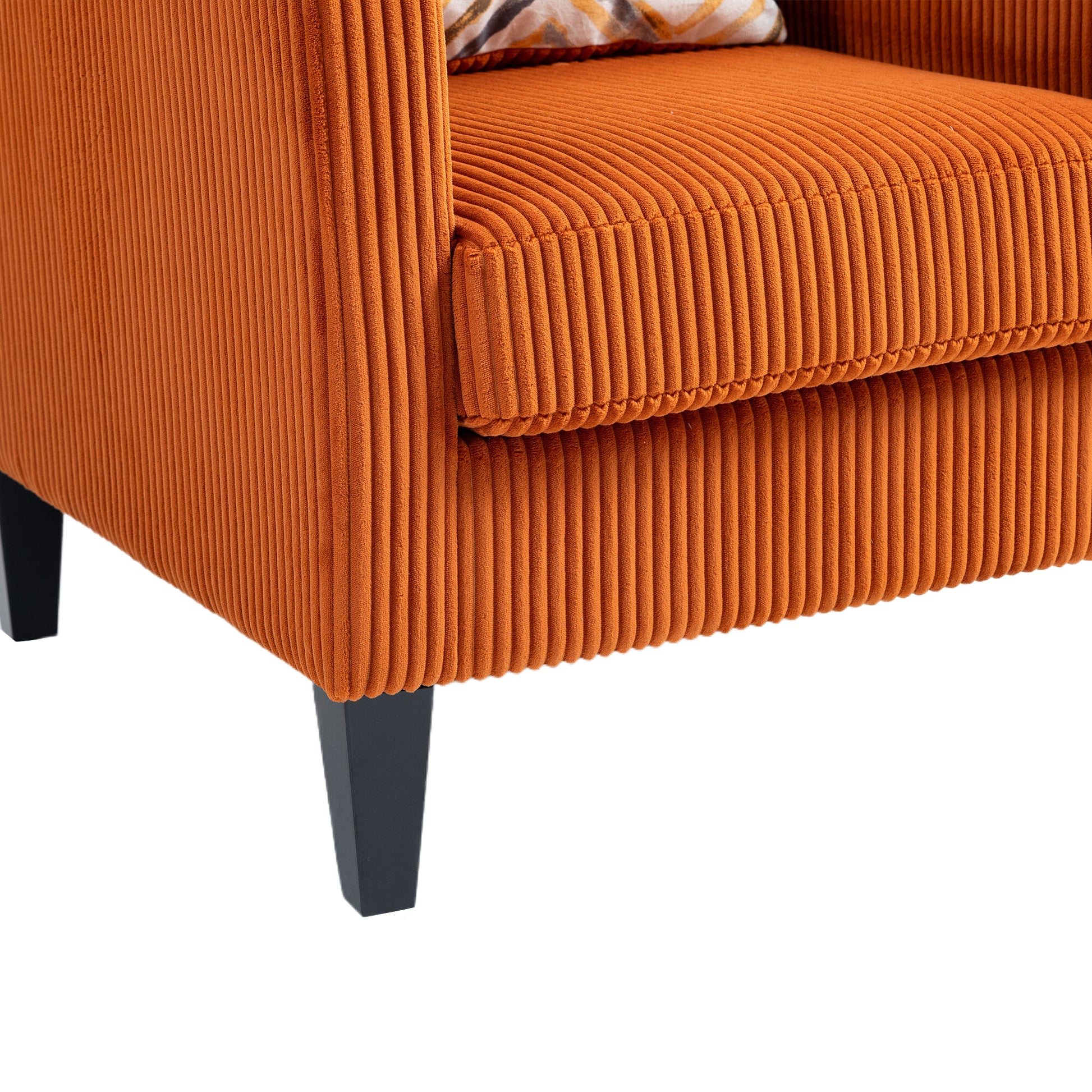 Coolmore Modern Accent Chair,Upholstered Armchair With Scooped Arms For Bedroom,Apartment,Studio,Office,Waiting Room Orange Corduroy Orange Primary Living Space Foam Corduroy
