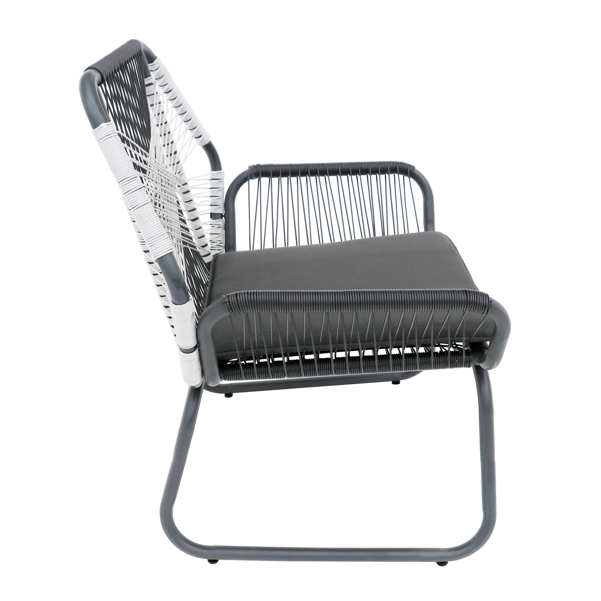 Milan Club Chair Gray Pe Rattan Iron Waterproof Fabric