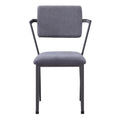 Grey And Gunmetal Open Back Dinning Chairs Set Of 2 Grey Primary Living Space Modern Fabric Metal