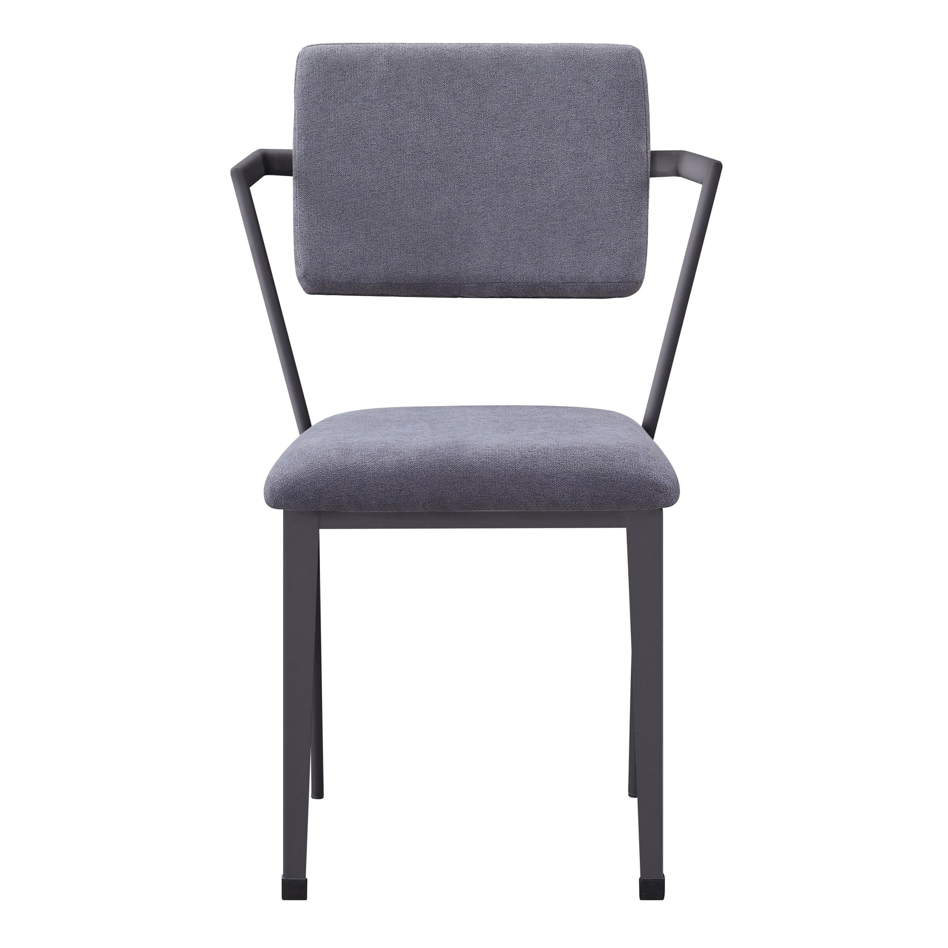 Grey And Gunmetal Open Back Dinning Chairs Set Of 2 Grey Primary Living Space Modern Fabric Metal