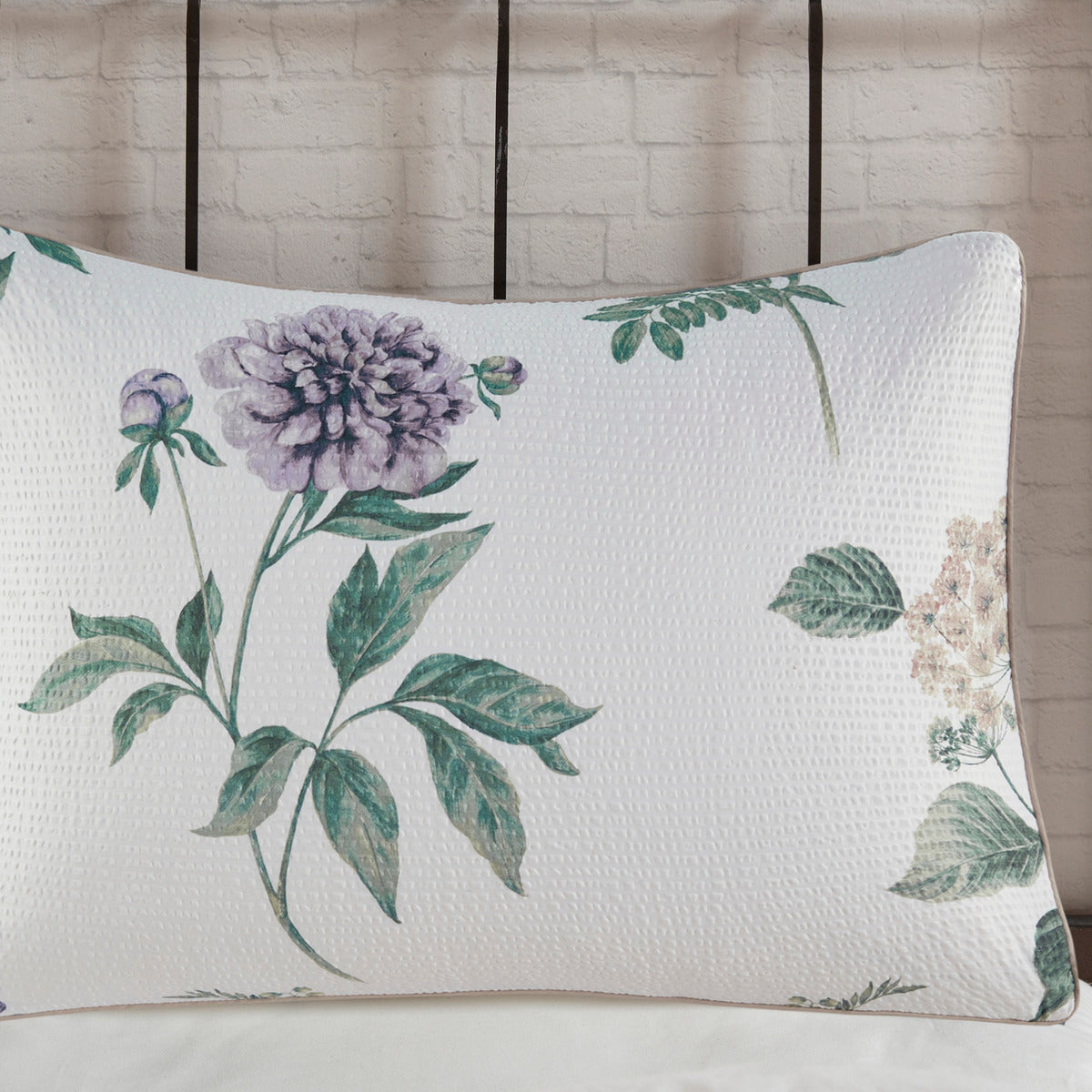 7 Piece Printed Seersucker Comforter Set With Throw Blanket Taupe Blush Full Queen Multicolor Polyester