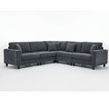 Packaging Upgrade Oversized Modular Sectional Sofa Set, L Shaped Couch,Corduroy ,Upholstered,Deep Seat,5 Seat,5 Throw Pillow And 6 Back Cushion,Living Room, Apartmentgray Gray Polyester Wood Primary