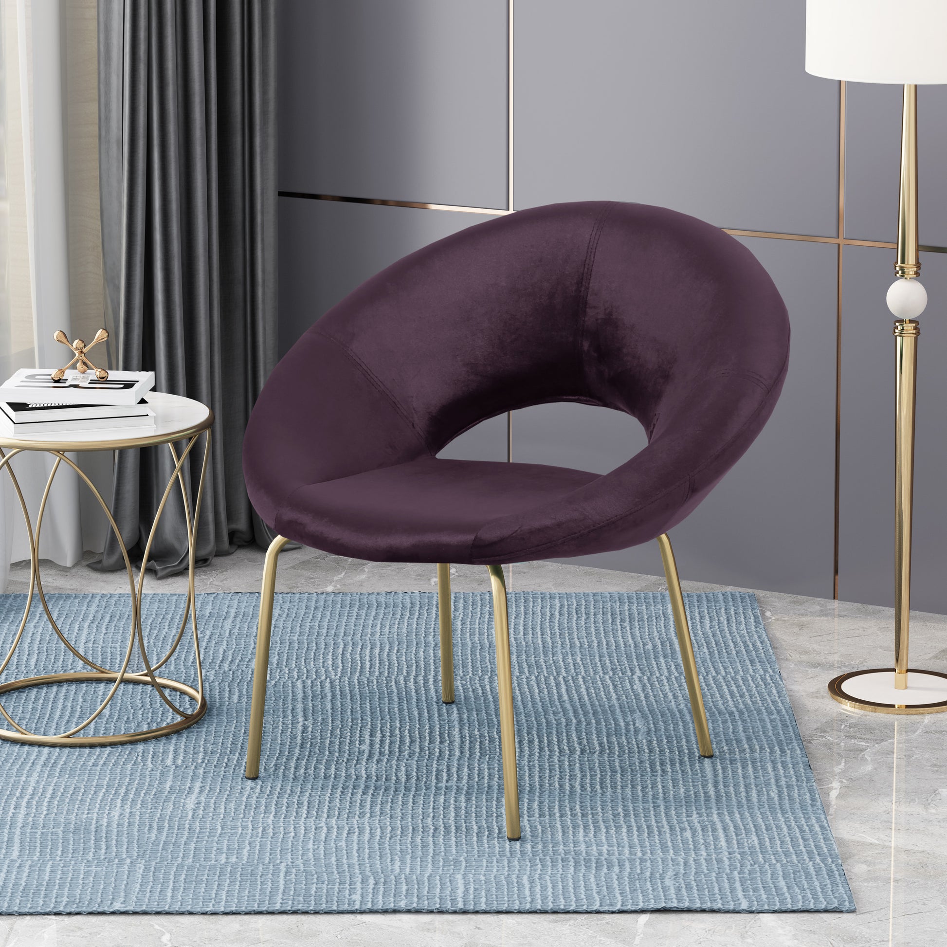 Leisure Chair Black Berry Velvet