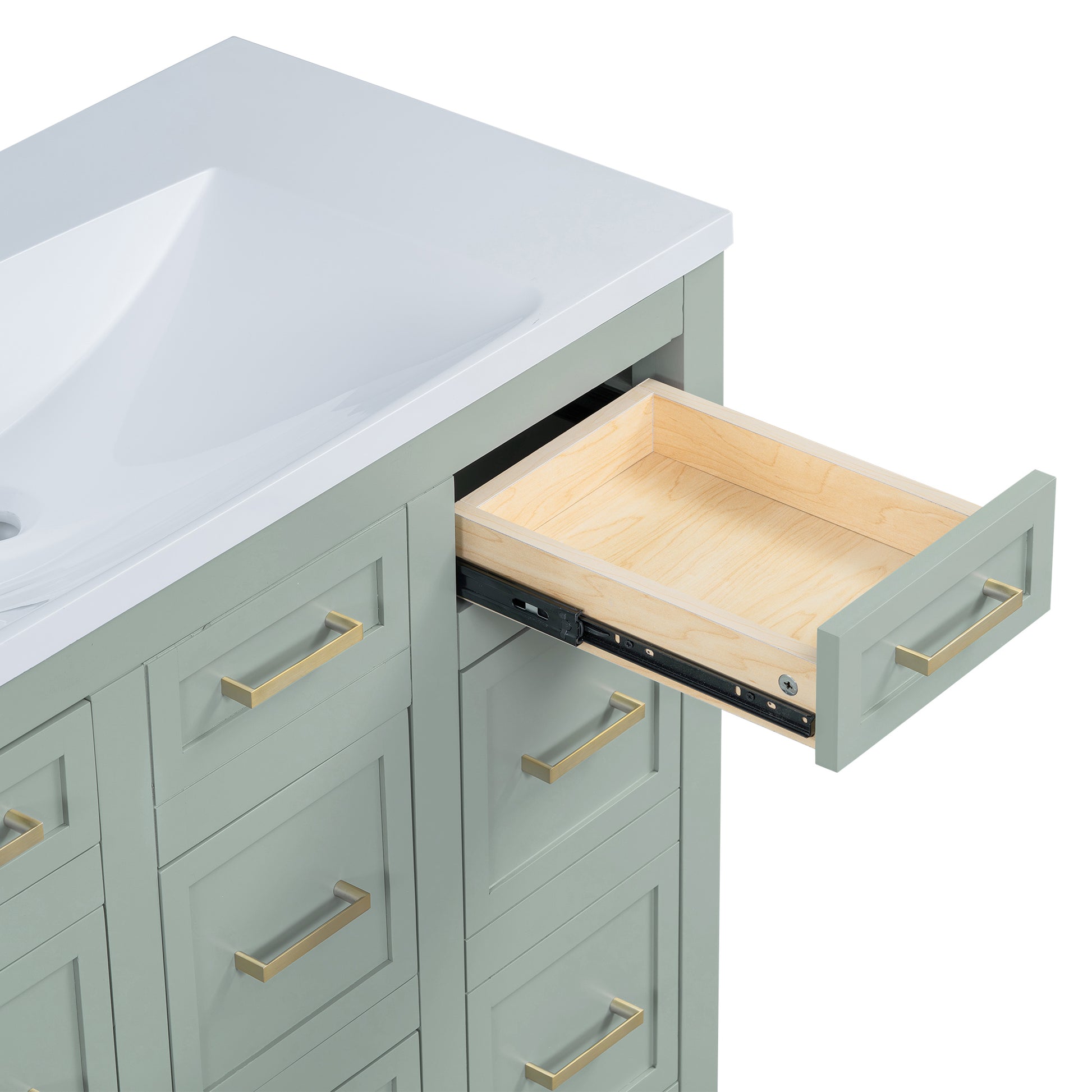 Cabinet Only 36" Light Green Bathroom Vanity Sink Not Included Green Bathroom Solid Wood Mdf