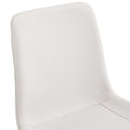 White Artificial Leather Backrest Cushion Dining Chair, Black Metal Legs, Curved Widened Cushion Design For More Comfort, Suitable For Restaurants, Kitchens, Bedrooms, Offices. 4 Chairs 0502 White Faux Leather