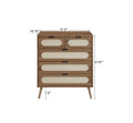 5 Drawer Cabinet, Accent Storage Cabinet, Suitable For Living Room, Bedroom, Dining Room, Study Walnut Mdf