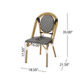 French Bistro Chair White Black Rattan