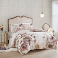 3 Piece Cotton Printed Duvet Cover Set King Multicolor Polyester