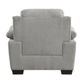 Plush Seating Chair 1Pc Gray Textured Fabric Channel Tufting Solid Wood Frame Modern Living Room Furniture Gray Primary Living Space Contemporary Solid Wood