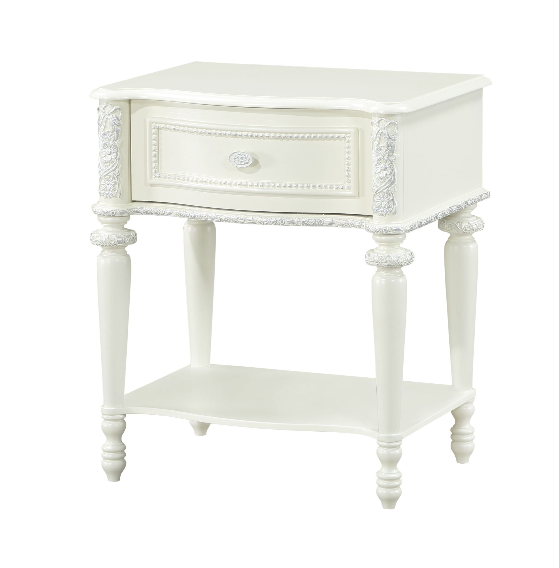 Ivory 1 Drawer Nightstand Ivory 1 Drawer Bedroom Rectangle Shelf White Wood