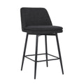 Counter Height Swivel Bar Stools Set Of 2, 360 Swivel Upholstered Barstools With Back And Metal Legs, 25.6