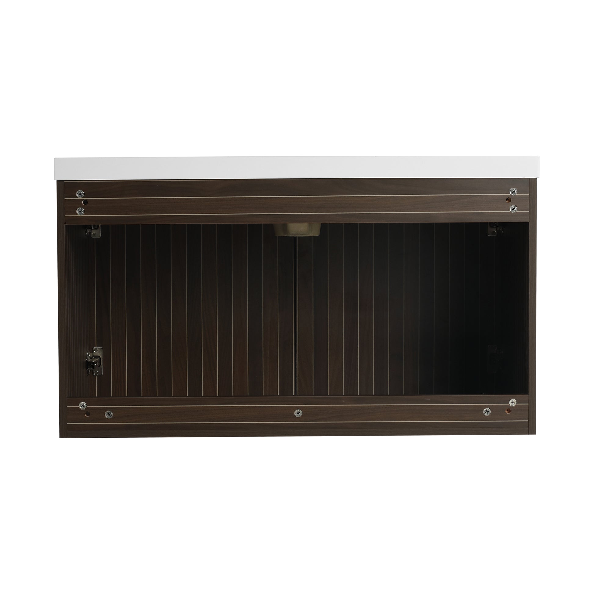 82 Inch Soft Close Doors Bathroom Vanity With Sink, A Small Storage Shelves, 36" And 12" Combination Cabinet, Kd Packing Silver Brown Stripe Bathroom Modern Plywood