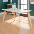 Contemporary Solid Wood Two Tone Dining Table White White Wood