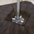 Outsunny 4 Piece Patio Cantilever Umbrella Base Weight Set, Outdoor Offset Umbrella Weights For Umbrella Stand, 132 Lb. Capacity Water Or 176 Lb. Capacity Sand, Brown Brown Hdpe