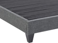 1Pc Contemporary Upholstered Platform Bed Queen Size Linen Like Polyester Fabric Steel Grey Wood Frame Bedroom Box Spring Not Required Queen Steel Gray Wood Primary Living Space Contemporary Bed Frame Polyester Wood