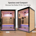 Luxury Double Sauna Room Black Natural Wood Paper Glass