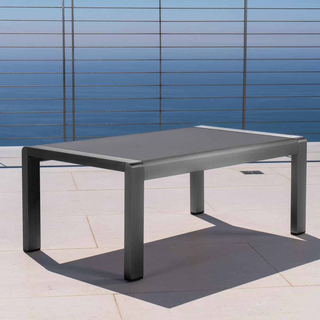 Cape Coral Kd Table Grey Dark Grey Aluminum