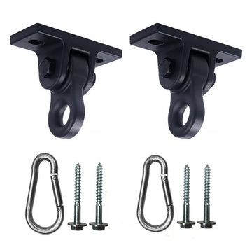 Heavy Duty Black Swing Hangers Screws Bolts Included Over 5000 Lb Capacity Playground Porch Yoga Seat Trapeze Wooden Sets Indoor Outdoor 2 Pack Black Aluminum
