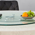 Double Layer Rotatable Round Glass.The Rotatable Design Makes It More Convenient To Retrieve And Place Items.The Upper Glass Has A Diameter Of 30.3 Inches, While The Lower Glass15 Inches. Transparent Glass