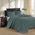 3 Piece Reversible Bedspread Set Balsam Green King Green Polyester