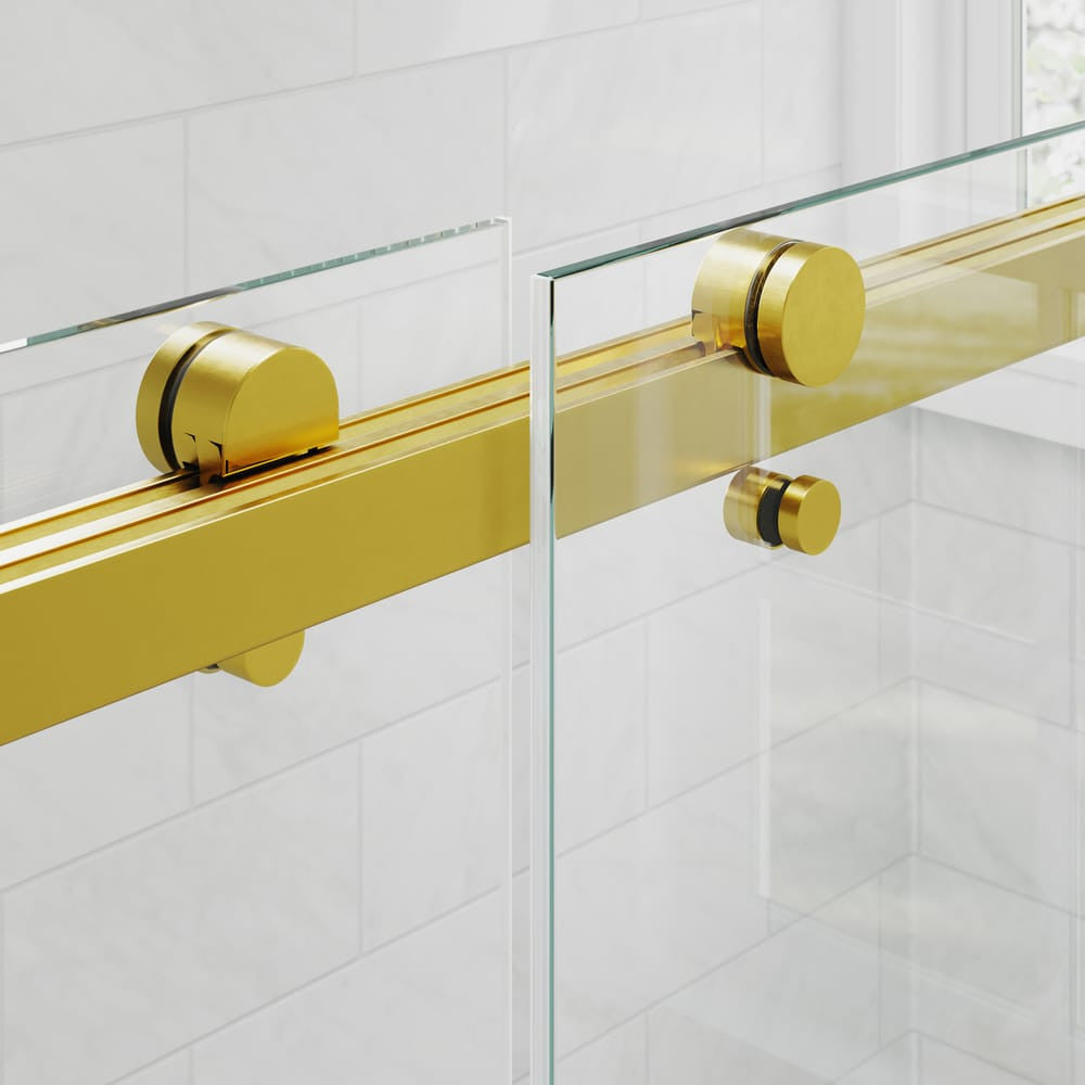 Top Rail Only, Stainless Steel Top Track With Buffer For Shower Door, 22D01P04 60Gx Gold Stainless Steel