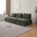 Mid Century Modern 3 Seater Sofa Couch For Living Room Modular Sectional Armless Sofa, Ultra Soft Chenille Fabric, Sturdy Frame, Comfortable And Stylish Furniture Green Foam Chenille 3 Seat