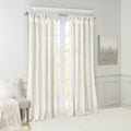 Twist Tab Lined Window Curtain Panel Pair 2 Pcs Window Panels White Polyester