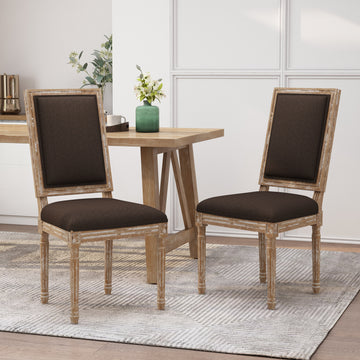 Dining Chair Brown Fabric