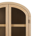 Modern 5 Shelf Arched Tall Bookcase With Glass Doors Oak Oak Mdf Mdf