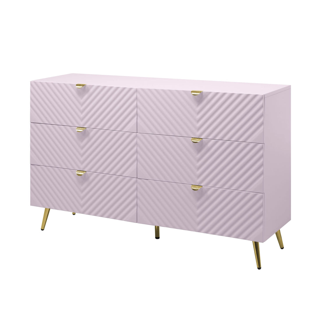 Gaines Dresser, Pink High Gloss Finish Bd02665 Not Include Mirror Pink Mdf Metal