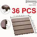 Plastic Interlocking Deck Tiles,36 Pack Patio Deck Tiles,12
