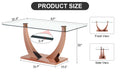 Modern Minimalist Rectangular Glass Dining Table, 0.4 
