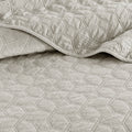3 Piece Velvet Quilt Set Ivory Full Queen Full Ivory Cotton
