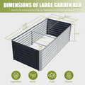 6X3X2Ft Galvanized Raised Garden Bed, Outdoor Planter Garden Boxes Large Metal Planter Box For Gardening Vegetables Fruits Flowers, Silver Silver Garden & Outdoor Steel