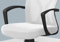 Office Chair, Adjustable Height, Swivel, Ergonomic, Armrests, Computer Desk, Work, White Mesh, Black Metal, Contemporary, Modern White Foam Polyester