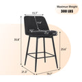 Counter Height Swivel Bar Stools Set Of 2, 360 Swivel Upholstered Barstools With Back And Metal Legs, 25.6