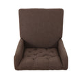Dining Chair Dark Brown Wood Fabric