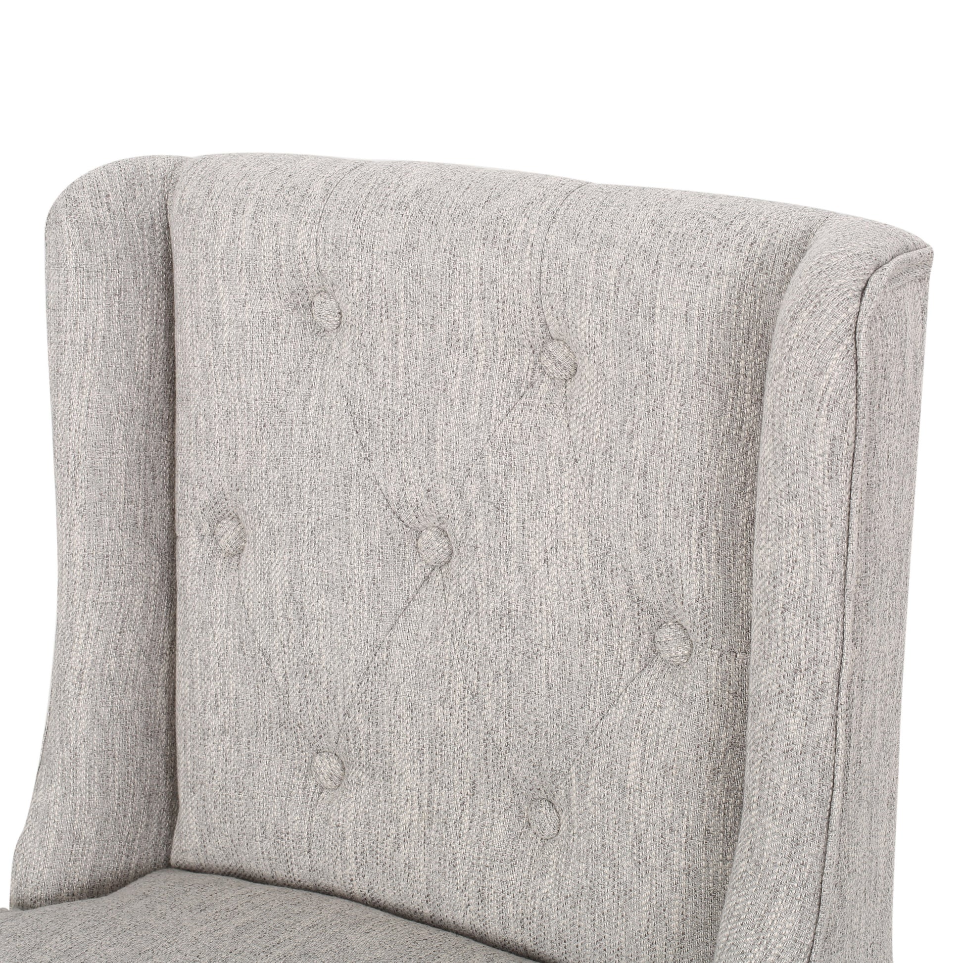 Vienna Contemporary Fabric Tufted Wingback 27 Inch light grey+natural-fabric