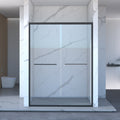 56 60 In. W X 70 In. H Semi Frameless Sliding ,Bathroom Sliding Door With Premium 5 16