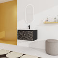 30'' Floating Wall Mounted Bathroom Vanity With Ceramics Sink & Soft Close Cabinet Door, Kd Package Black Bathroom Modern Plywood