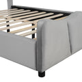 Full Size Upholstered Platform Bed Velvet Upholstered Bed, Gray Full Gray Velvet