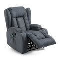 Massage Recliner Charcoal Fabric