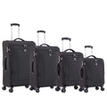 Four Piece Fabric Luggage Set, Expandable Suitcase For Travel, School And Business Trip 20 24 28 32In Black Fabric