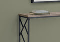 Accent Table, Console, Entryway, Narrow, Sofa, Living Room, Bedroom, Brown Laminate, Black Metal, Contemporary, Modern Taupe Metal