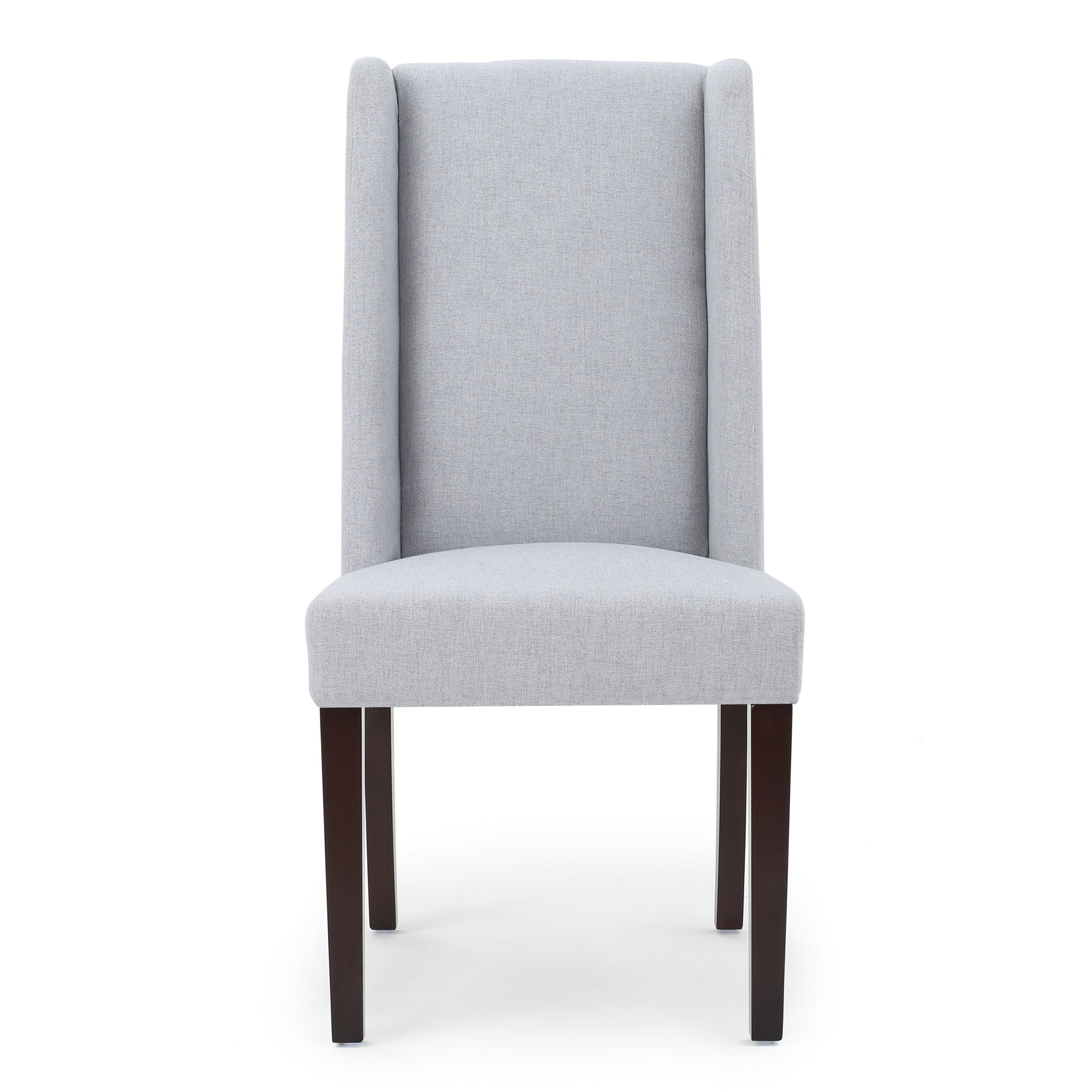 Dining Chair Set Of 2 Light Grey Fabric